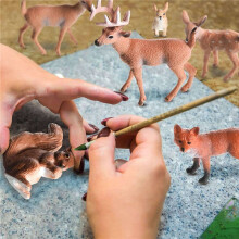 12 Pieces Woodland Animals Figures Forest Creatures Figurines Squirrel Deer Rabbit Family Figurines Miniature Toys