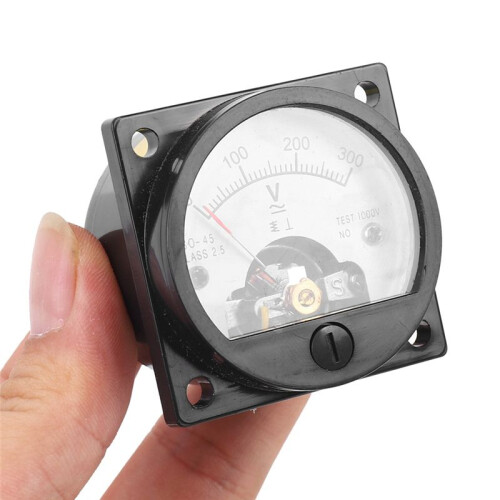 5X AC 0-300V Round Analog Dial Panel Meter Voltmeter Gauge Black 1