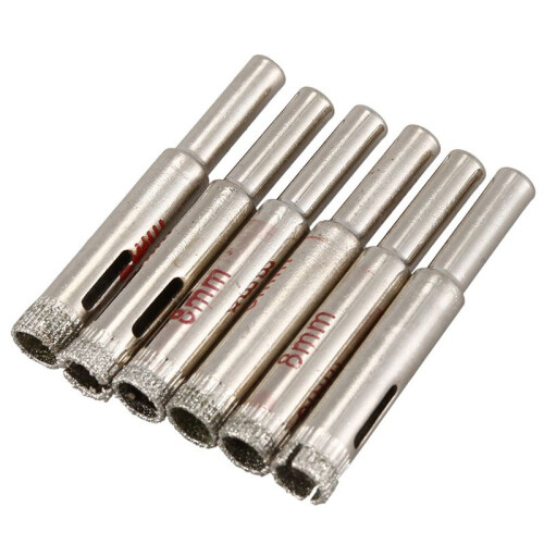 60 Pcs 8mm Diamond Core Drill Bits Ceramic Tile Glass Hole Saw 2