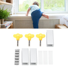 3pcs Aluminum Sliding Door Window Lock Child Safety Anti Theft Punch Free