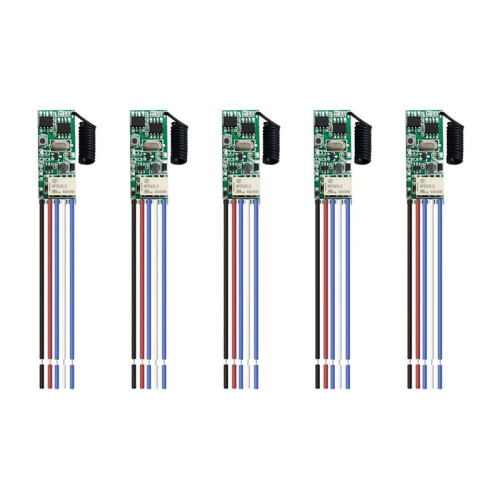 5pcs Universal Wireless Remote Control  1 CH Relay Receiver LED Light Controller DIY Kit  9V 12V 24V 433.92MHz