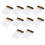 100 Pcs 6.9 inchLength Plastic White Handle Bristle Brush Brass Metal 1