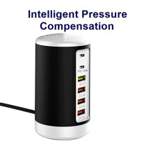 4X 65W USB Fast Charger HUB Quick Charge QC3.0 Multi 6 Port USB Type C PD Charger Charging Station(Black) US Plug