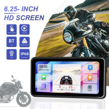 6.25inch Motorcycle Navigation Screen Front Rear Cameras Portable Motorcycle Carplay Android Auto Monitor DVR