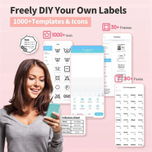 Phomemo M221 Label Maker Machine Draagbare Label Maker voor Barcodes, Adressen, Logo'S, Mailings, Stickers Roze