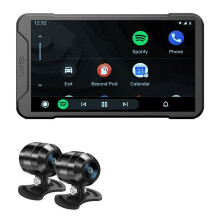 5-Tums Motorcykelkörinspelare Vattentät WIFI Carplay-Projektion Navigering 2K Dubbel Inspelning Däcktrycksmätare