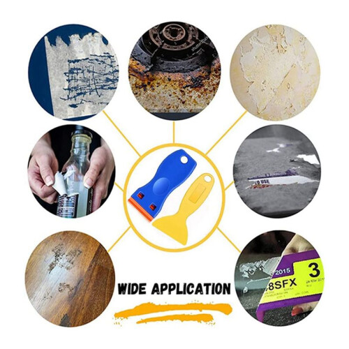 6Pack Plastic  Blades Scraper Tool No Scratch Sticker Removal Scraper for Cleaning Adhesive Label Decal Glue From 1