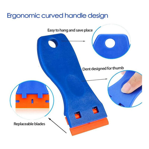 6Pack Plastic  Blades Scraper Tool No Scratch Sticker Removal Scraper for Cleaning Adhesive Label Decal Glue From 2