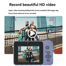 2.4IN Retro CCD Digital Camera 8X Zoom Video Shooting Vlog Camera Supports MP3 Music Playback Full/Semi Mirror Design,A