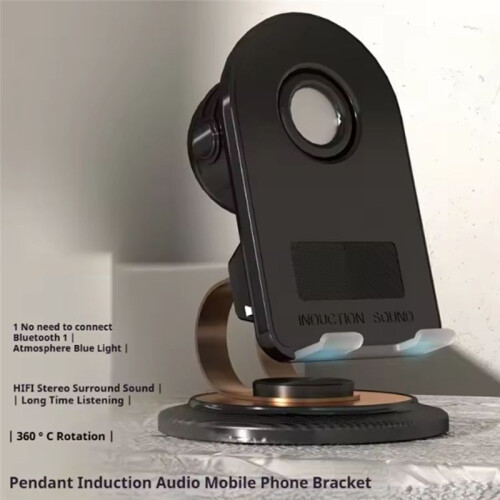 Induction Speaker Phone Holder Multi-Functional Wireless Induction Audio Phone Holder Induction Playback