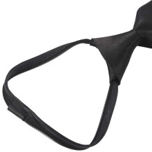 5X Men Solid Black Polyester Zip Necktie Smooth Zipper Tie