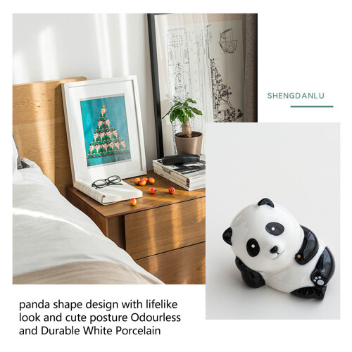 White Porcelain Cute Panda Holder