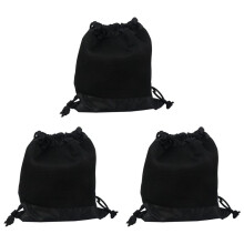 3X Outdoor Women Men Nylon Black Ultralight Backpack Football Basketball Bag String Drawstring ()