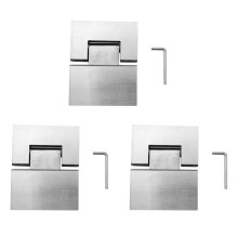 3X Heavy Duty 180 Degree Glass Door Cabinet Showcase Cabinet Clip Glass Shower Door Hinge Stainless Steel Polished