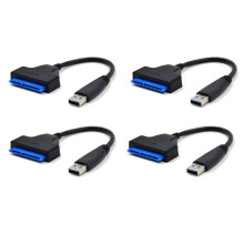 4X USB 3.0 to Adapter Cable for 2.5 Inch SSD/HDD Drives - to USB 3.0 External Converter and Cable