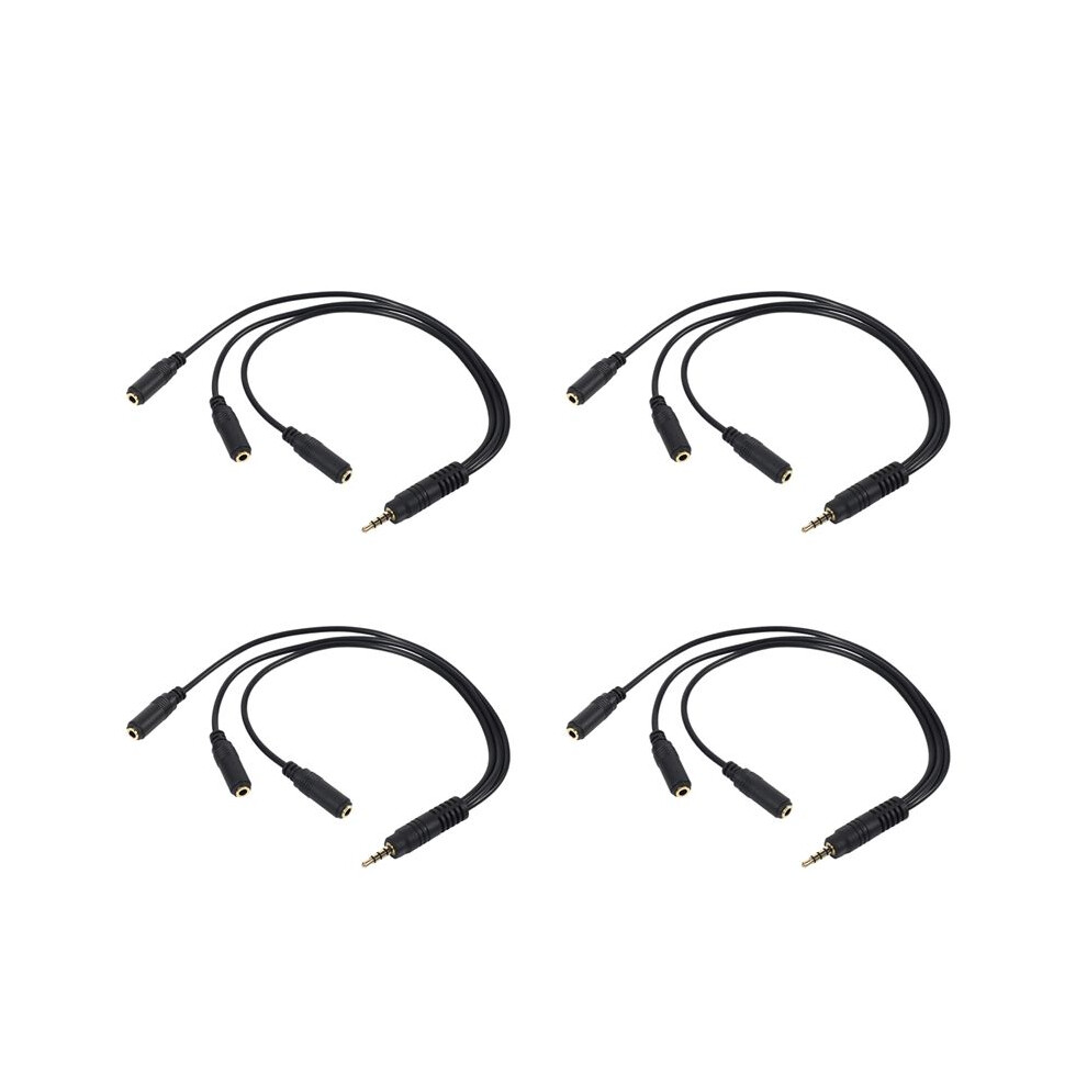 4Pcs 3.5Mm Stereo Audio Splitter Cable Plated 3.5Mm (1/8 Inch) Trrs Stereo Plug Male To 3 X 1/8 Inch Gold 4714250171132