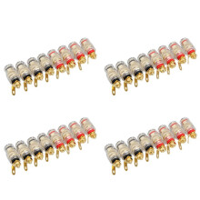 32Pcs 4mm Amplifier Speaker Terminal Binding Post Banana Plug Jack