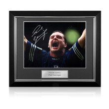 Paul Gascoigne Signed Rangers Football Photo. Deluxe Frame