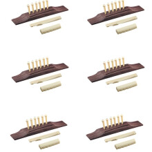 36 Delar Brostift/Sadel/NöT Abalone Dots för Akustisk Gitarr - RöD + RöDbrun
