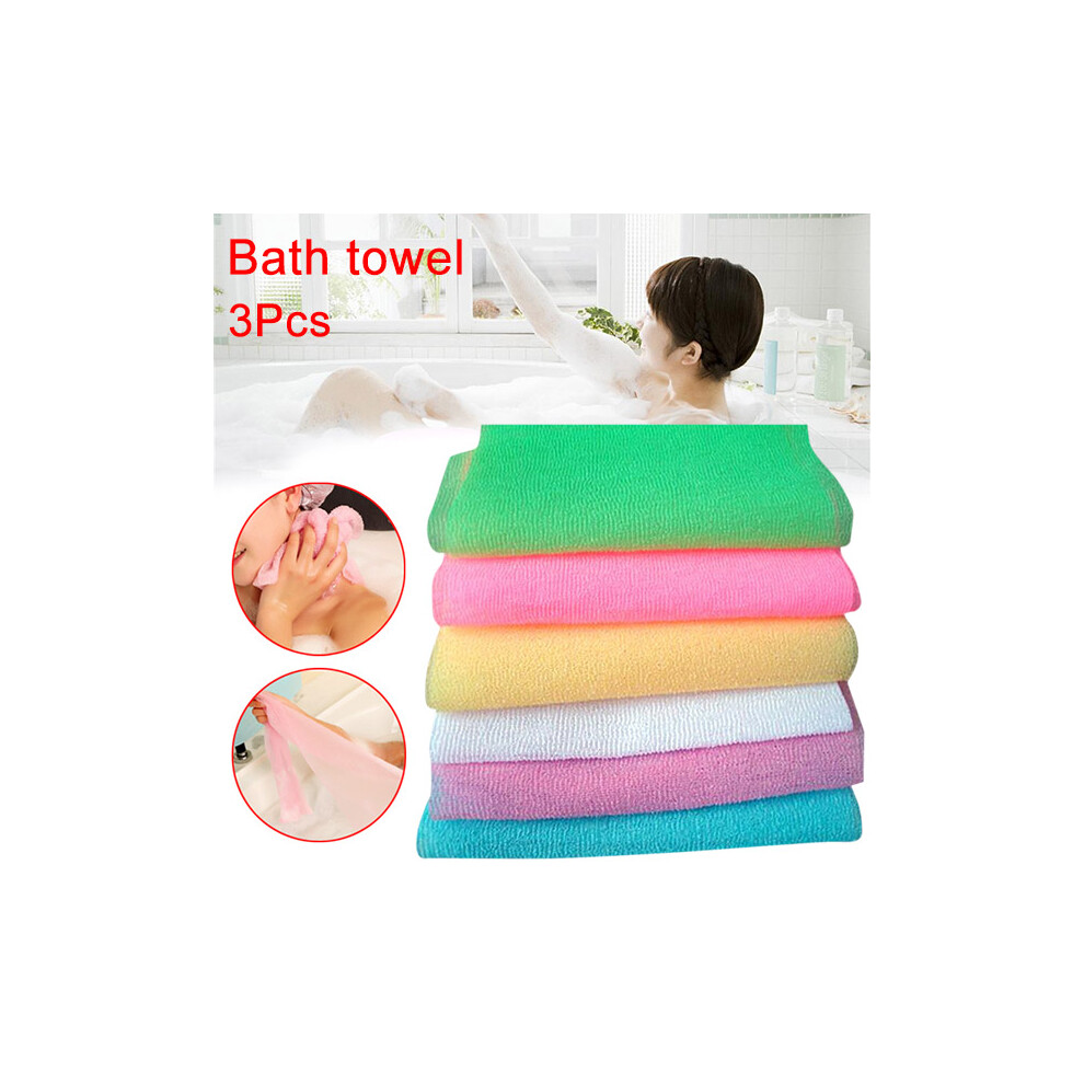 Reach-Tools 3Pcs Nylon Bath Puff Scrubber Towel