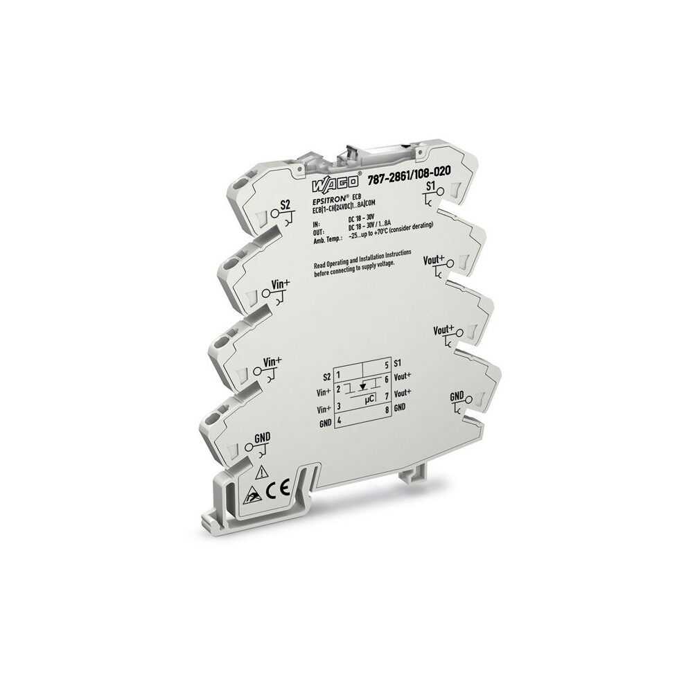 Wago 787-2861/108-020 Single Channel 24Vdc 1-8A Electronic Circuit Breaker 4055143693172