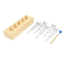 1 Set Brain Tuner Stemvorken, Set van 5 voor Delta Theta Alpha Beta Stemvorken met Houten Stemkastje voor Geluidstherapie