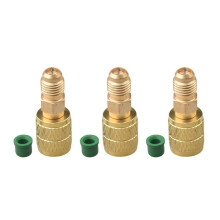 R32 R454B Refrigerant Brass Adapter,1/4inch Female to 1/4 Inch Male Reverse Thread,for R32 R454B Refrigerant Tanks Split