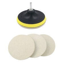 3Pcs 5inch Wool Disc Polishing Pads and Backing Pad with M14 Drill Adapter Kit To Grind and Polish Glass Plastic Metal Marble