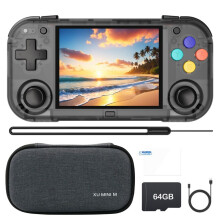 XU  M Game Console 64GB 10700 Games 2.8 Inch IPS Linux Handheld Game Players Retro Video Game for Kids Black