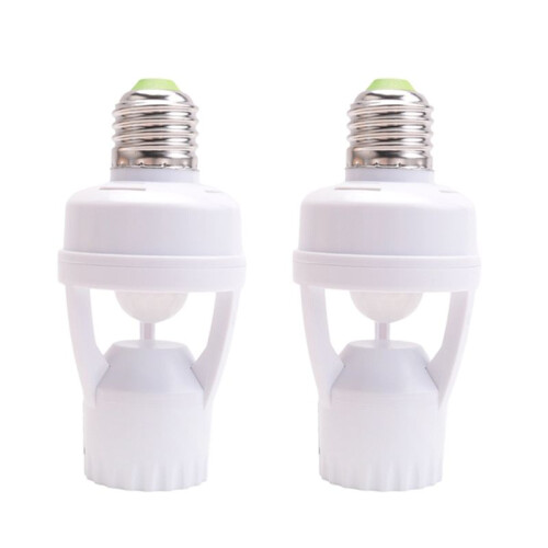 2PCS AC110-220V 360Degree Pir Induction Motion Sensor IR Infrared Human E27 Plug Socket  Base Led Bulb Lamp Holder