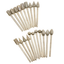 20PCS Diamond Burr Set 3mm Shank Rotary Tool Accessories for Stone Engraving
