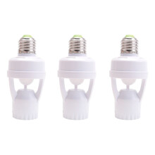 3 Pièces AC 110-220 V 360  PIR Capteur de Mouvement à Induction IR Infrarouge Humain Prise E27 Interrupteur Base Ampoule LED Support de Lampe