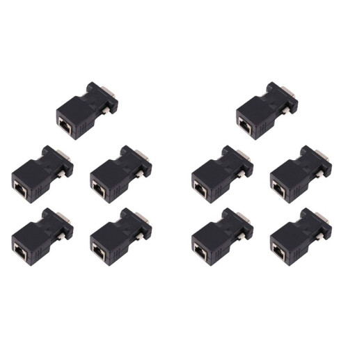10X Vga Extensor Macho A Lan Cat5 Cat6 Rj45 Adaptador de Cable de Red