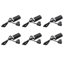 6X D-Tap Male Naar 4-Port P-Tap Female Camera Voedingsverdeler DTAP Fourway Splitter