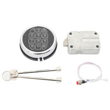 Fechadura Eletrônica de Reposição com Trava Solenoide e 2 Chaves de Substituição, Cofre À Prova de Fogo com Teclado Cromado e Muito Mais