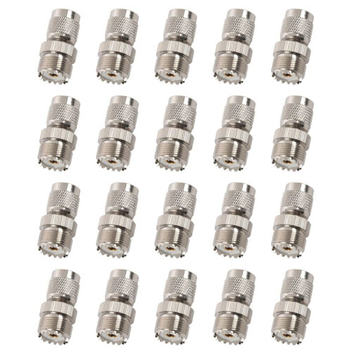 20X TNC-Stecker auf PL259 UHF-Adapterbuchse, Silber