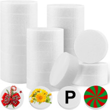 3 Inch Foam Circles for Crafts, 24 Pack 1 Inch Thick Polystyrene Round Foam Discs for DIY Projects, Cakes, Decorations