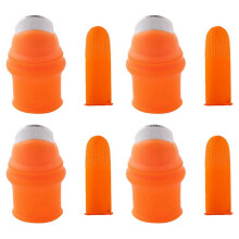 4X Gardening Silicone Thumb Knife with Finger Cots Thumb Knife Picker for Fruits Vege-L