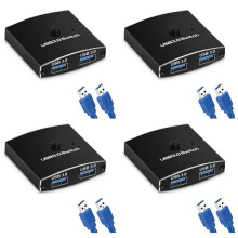 4X USB 3.0 Selector KVM 5Gbps 2 in 1 Out USB USB 3.0 Two-Way Sharer for Printer Keyboard Mouse