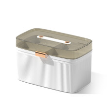 Stockage de Premiers Soins Portable Transparent à 2 Niveaux BoîTe de Rangement en Plastique pour MéDicaments Capacité D'Urgence