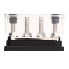 Battery Bus Bar 4 Post Power Distribution Block 300A Black 3/8 inch M10 Studs