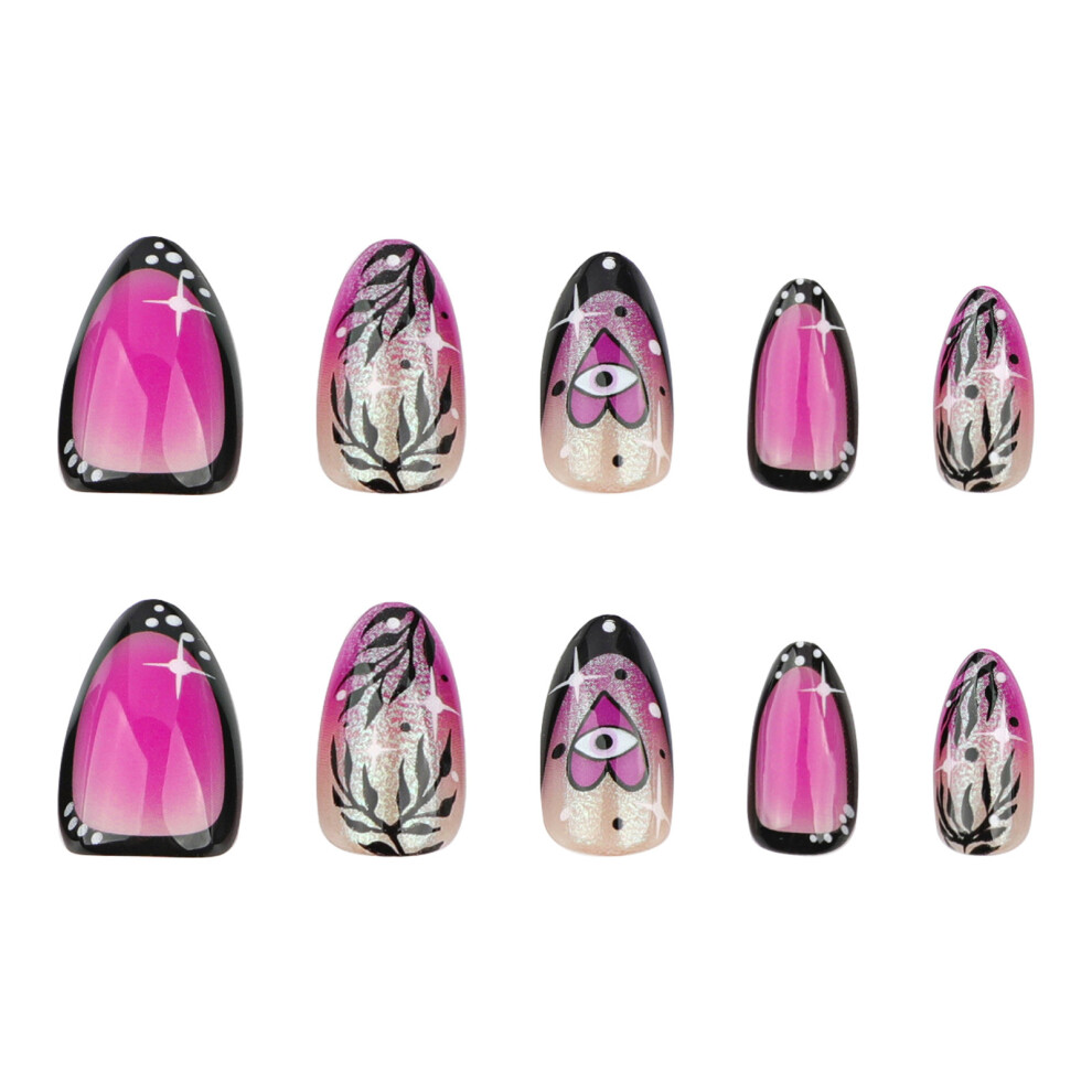 Reach-Tools 24Pcs Almond Press-On Nails, Gradient French Tips