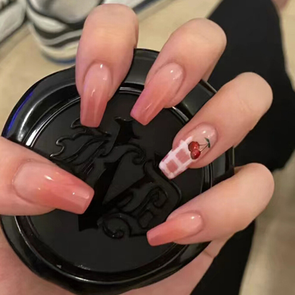 Dcph-Clothing (Standard) Pink Gradient Press-On Nails, Durable & Comfy