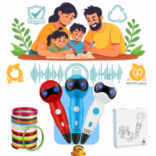 3D Printing Pen Set with 12 Colors PLA Filaments Alien Model Kids DIY