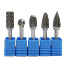 Carbide Roterende Bramenset, 12 mm Kop met Schacht, Dubbel Gesneden Vijl voor Boren, Polijsten, Graveren, Boren, 5-Pack