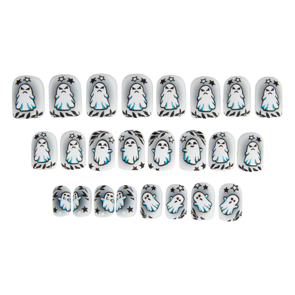 Reach-Tools 24Pcs Matte Ghost Press On Nails For Halloween