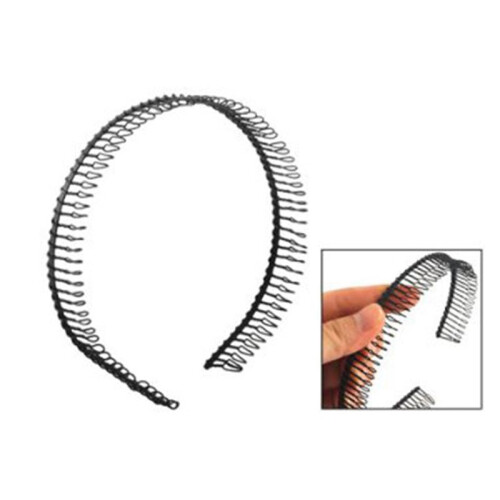 4X Cerchietto In Metallo Dentato Nero per Donna 2