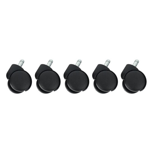 50mm Roues de Roulettes de Chaise de Bureau - Ensemble de 25 - Noir 1