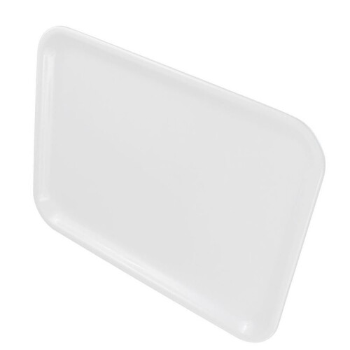 6pcs 10 Inch Long Rectangle Shape Serving Tray Made of Plastic White 2