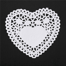 300pcs 4 Inch White Love Heart Paper Lace Doilies Doily for Cardmaking Scrapbooking